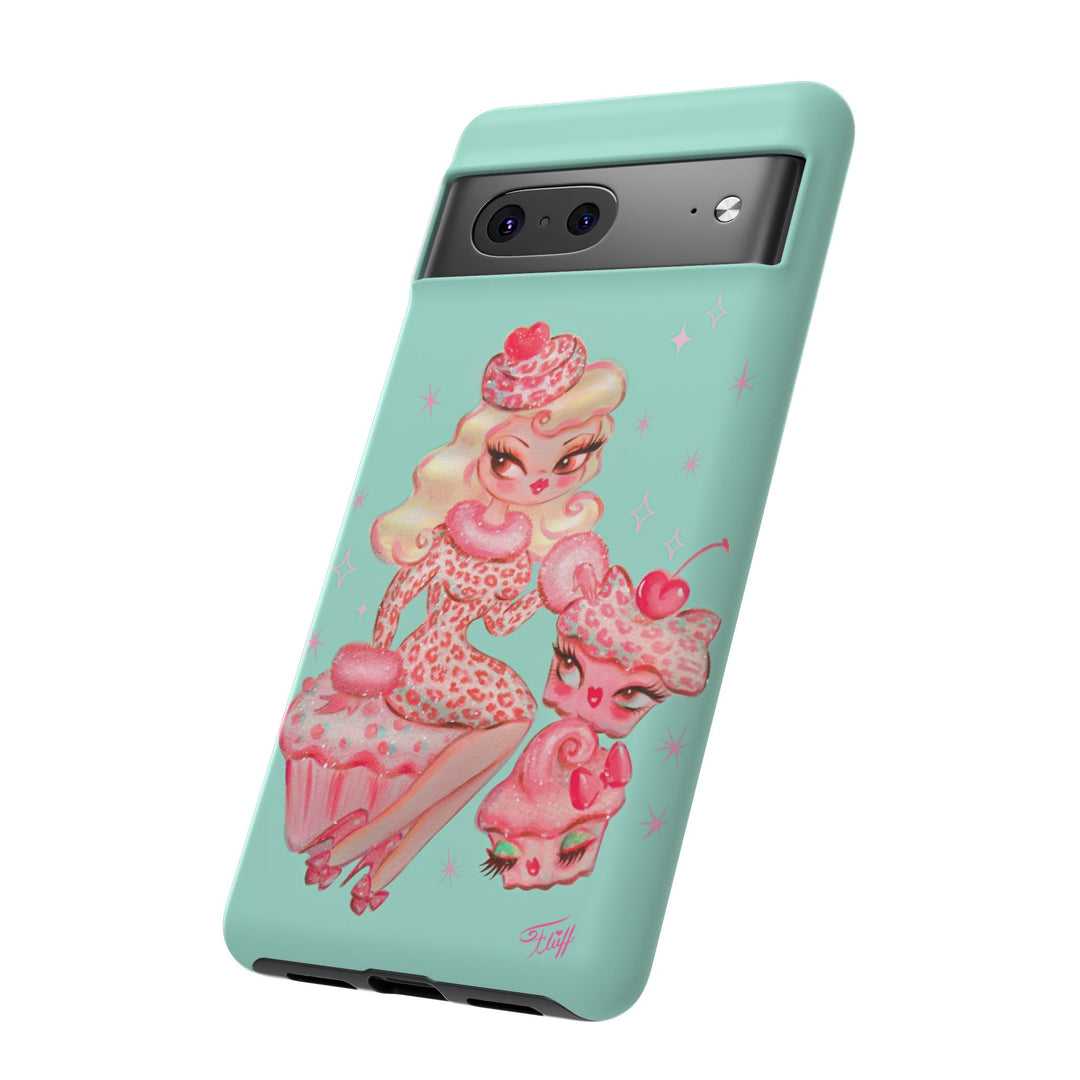 Leopard and Pink Cupcake Girl • Tough Phone Case