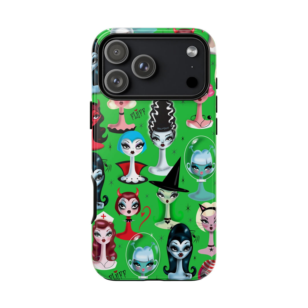 Spooky Dolls Green • Tough Phone Case