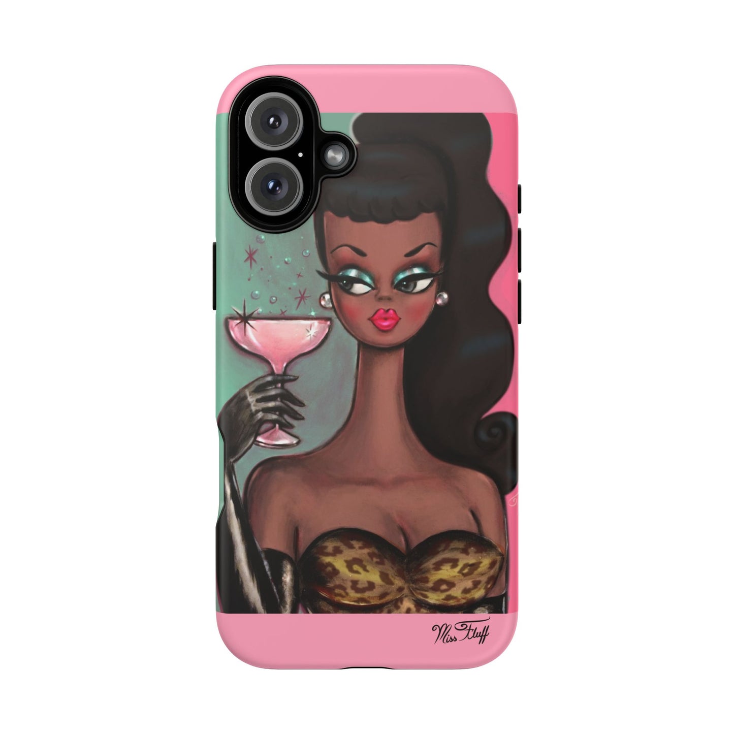 Brunette with Pink Champagne • Tough Phone Case