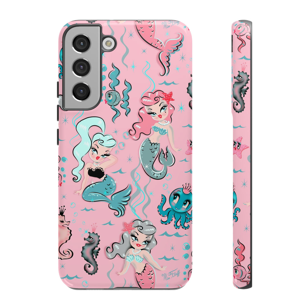 Babydoll Mermaids on Pink • Tough Phone Case