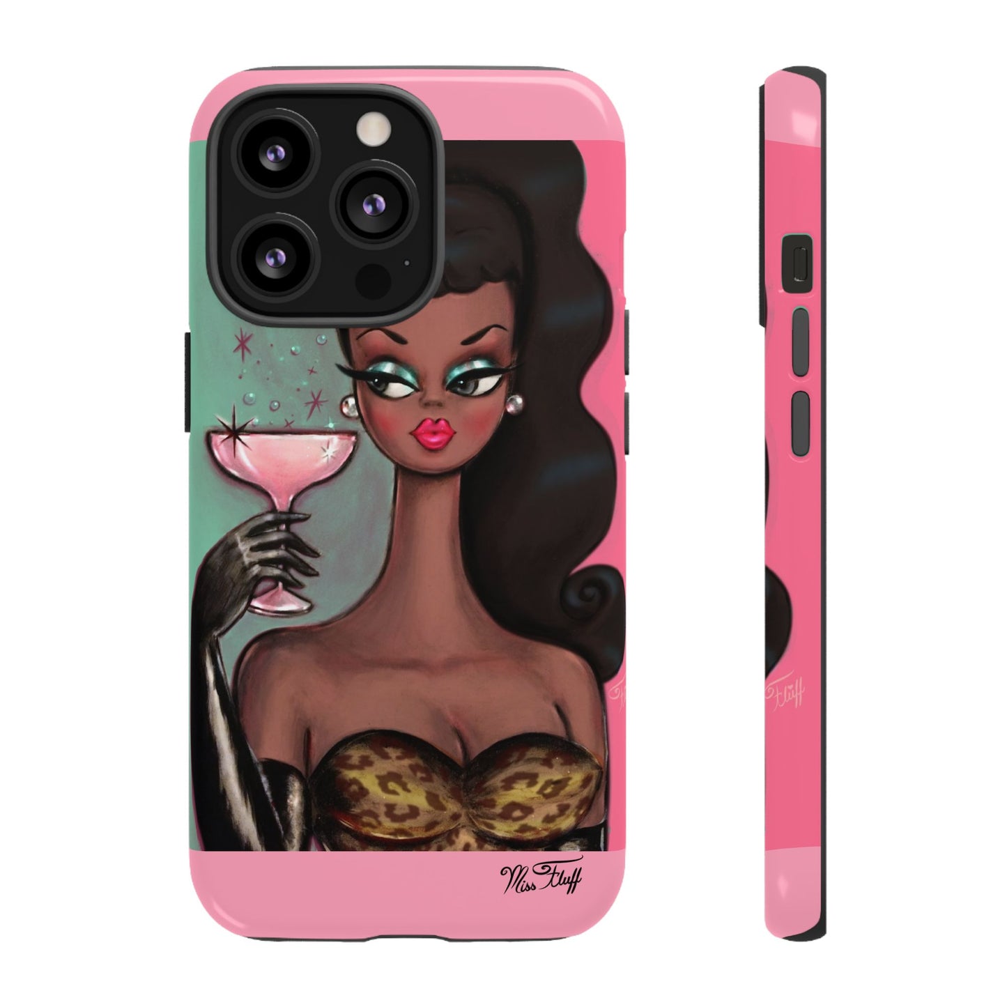 Brunette with Pink Champagne • Tough Phone Case