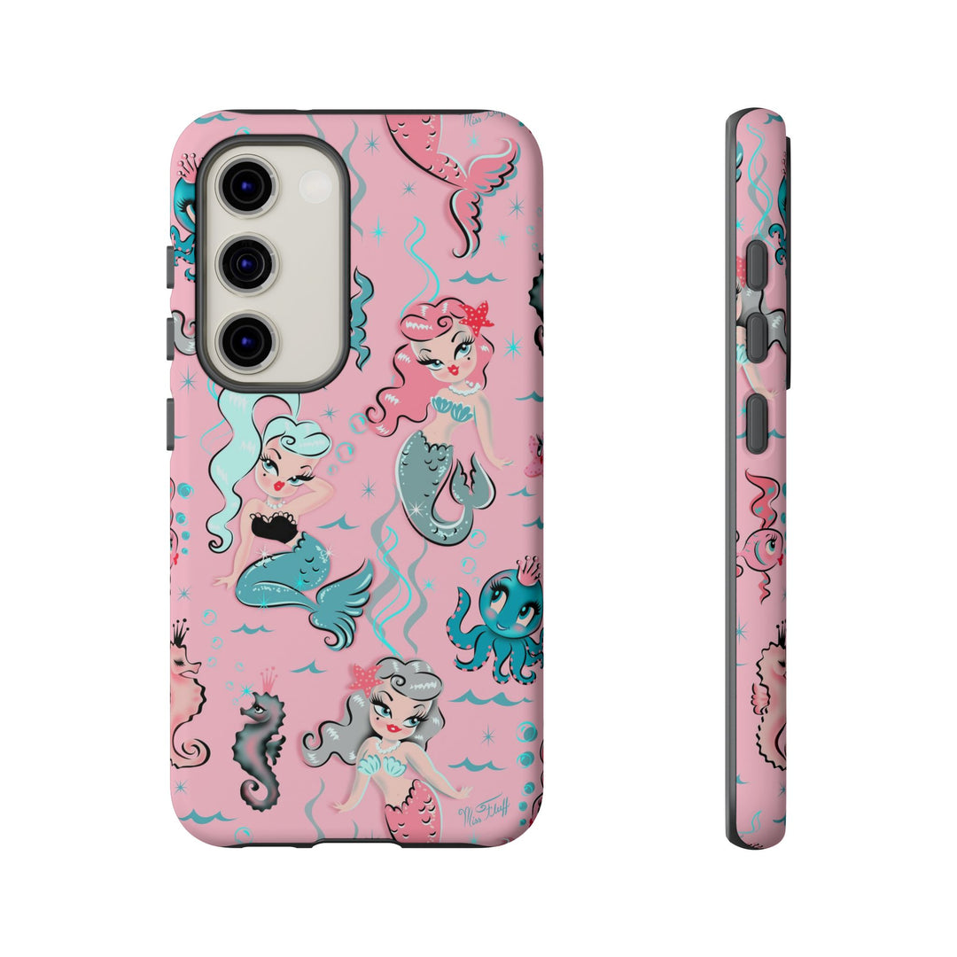 Babydoll Mermaids on Pink • Tough Phone Case