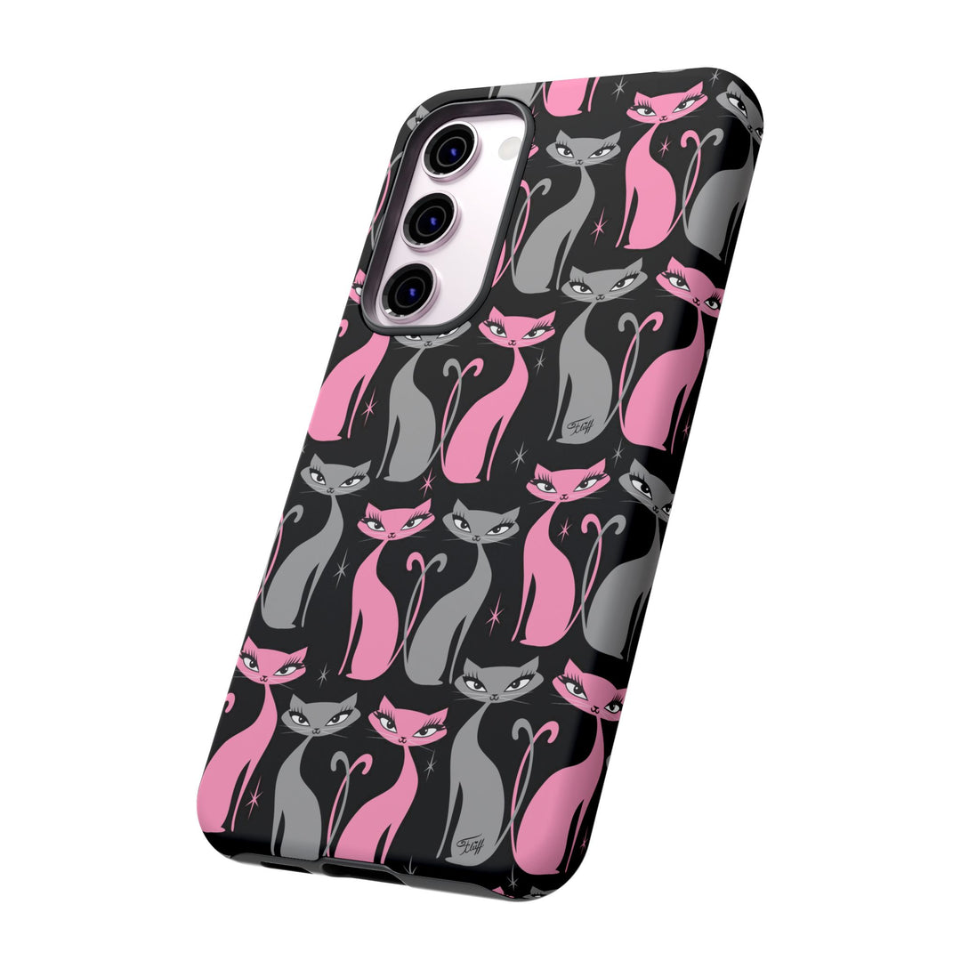 Mod Love Cats on Black • Tough Phone Case