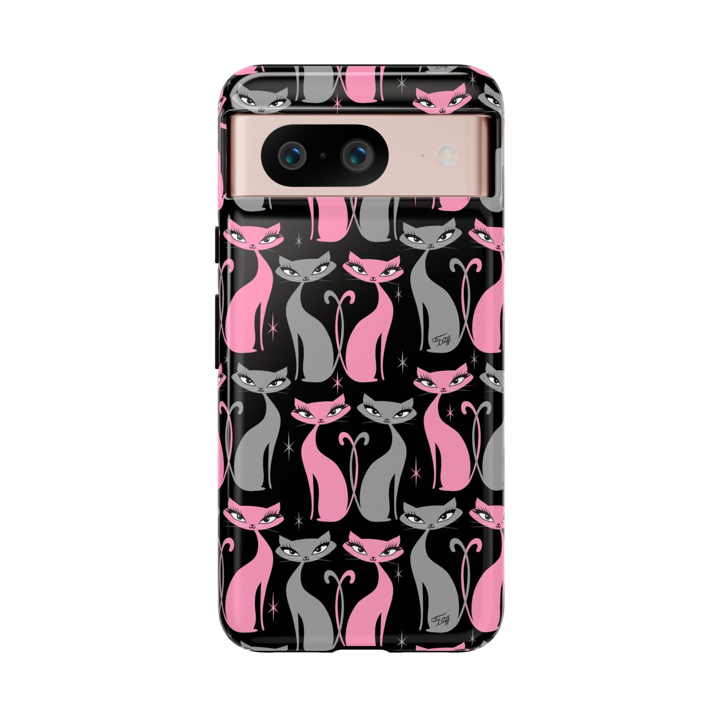 Mod Love Cats on Black • Tough Phone Case