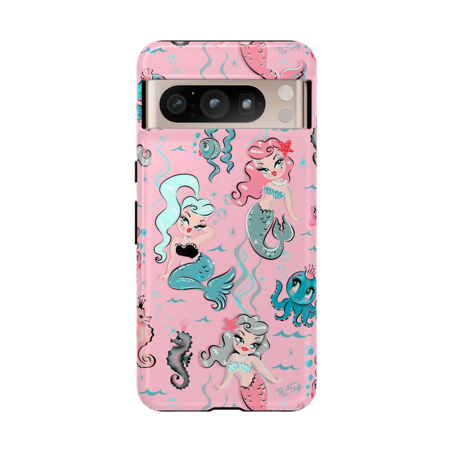 Babydoll Mermaids on Pink • Tough Phone Case