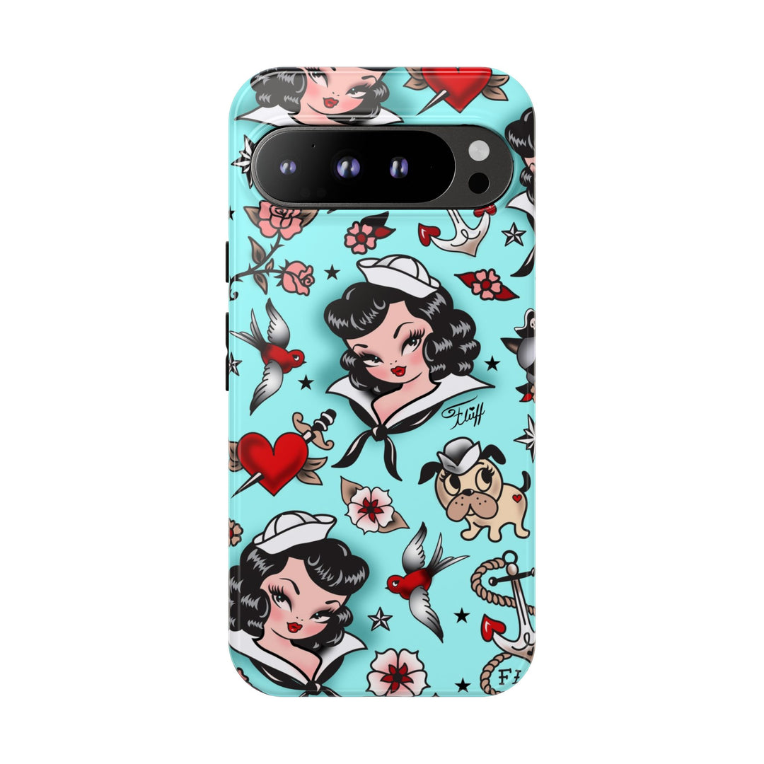 Suzy Sailor Girl on Light Blue • Phone Case