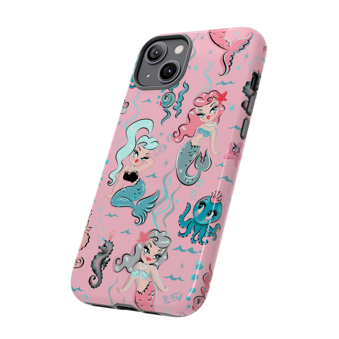 Babydoll Mermaids on Pink • Tough Phone Case