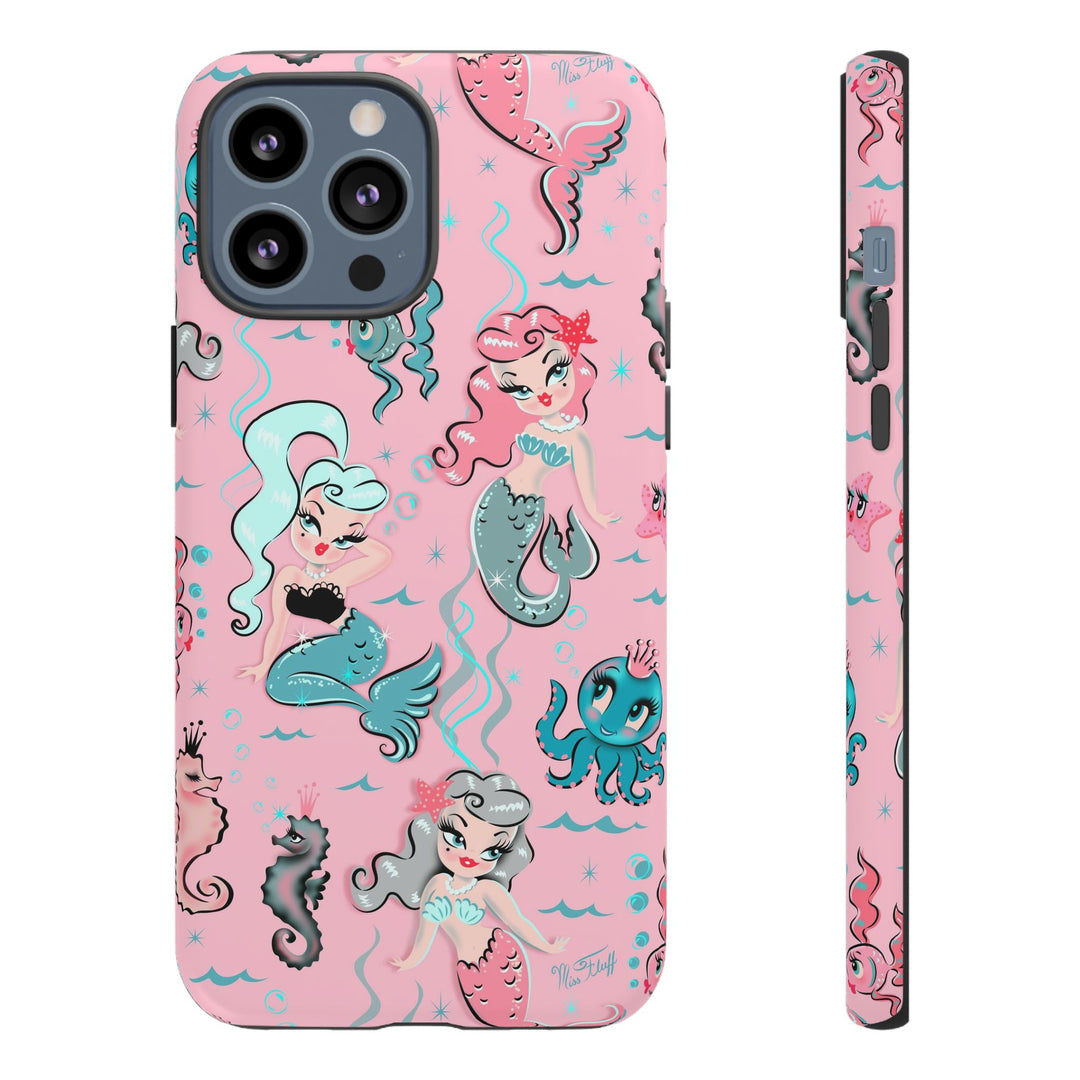 Babydoll Mermaids on Pink • Tough Phone Case