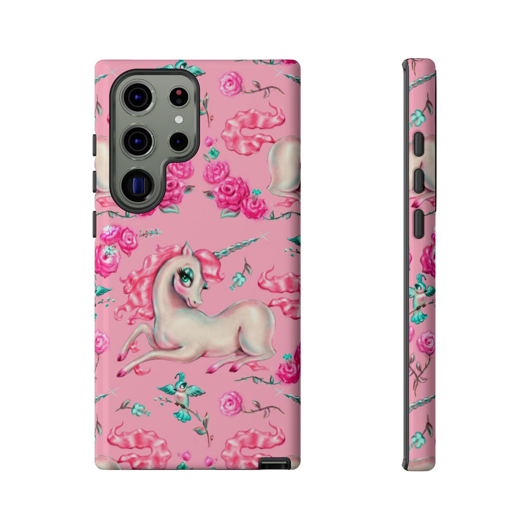 Unicorns and Roses on Pink • Tough Phone Case