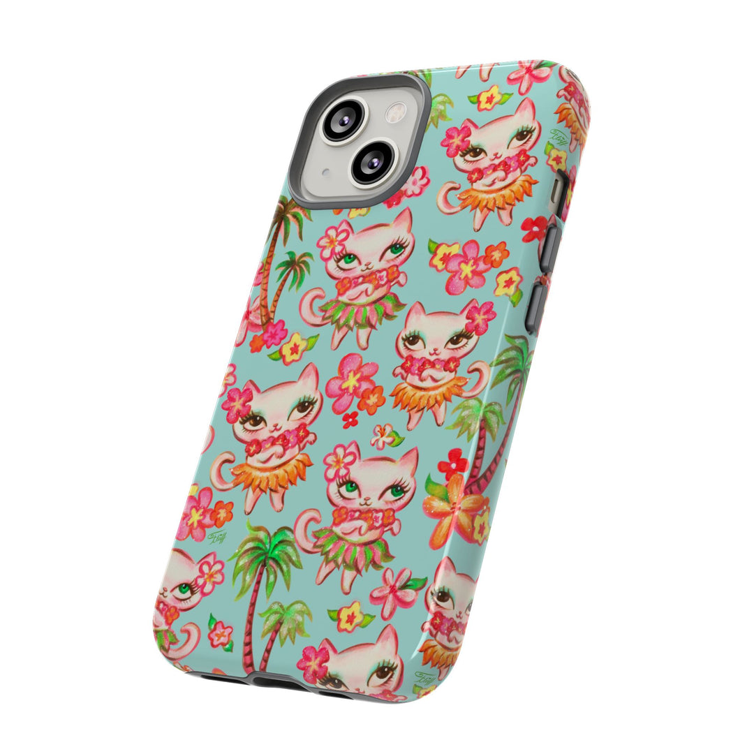 Hula Kitties Aqua • Tough Phone Case