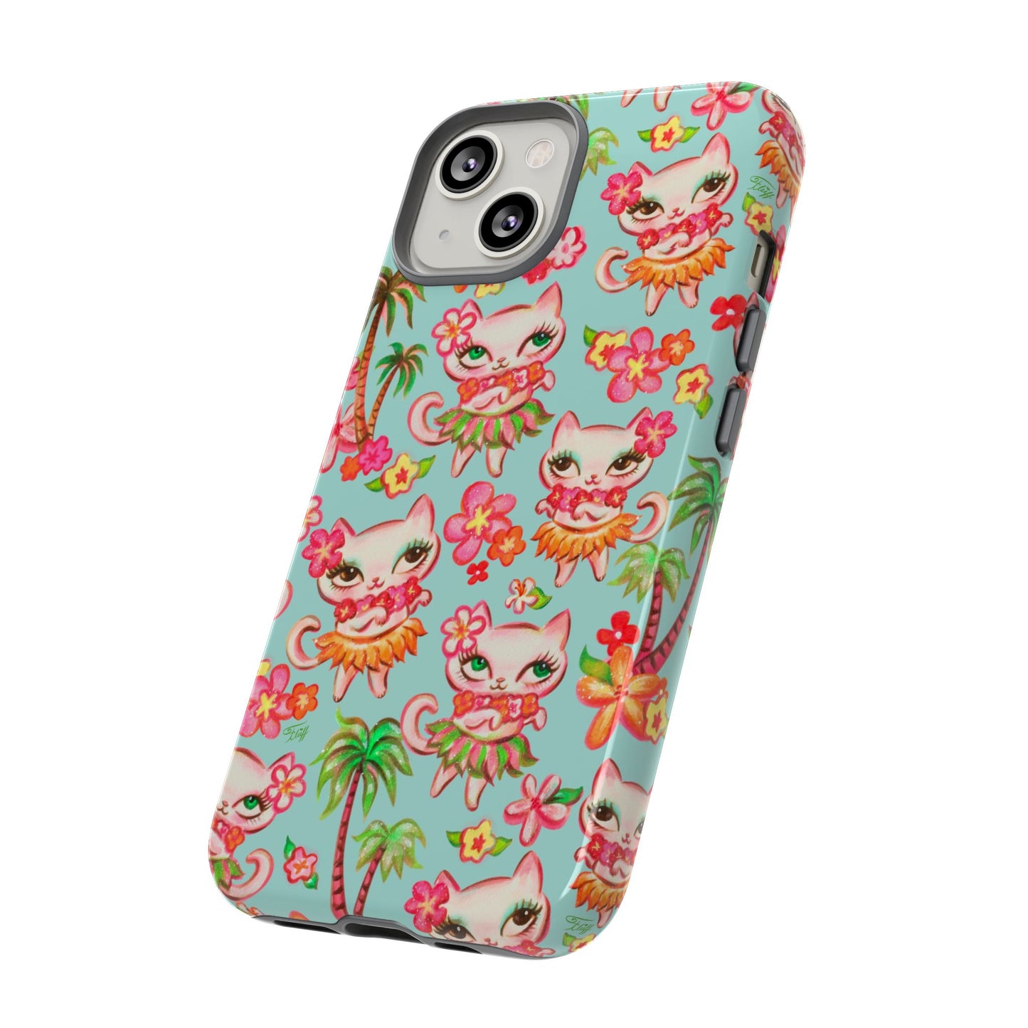 Hula Kitties Aqua • Tough Phone Case