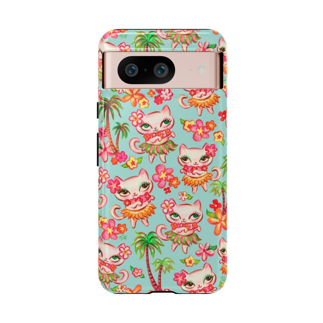 Hula Kitties Aqua • Tough Phone Case