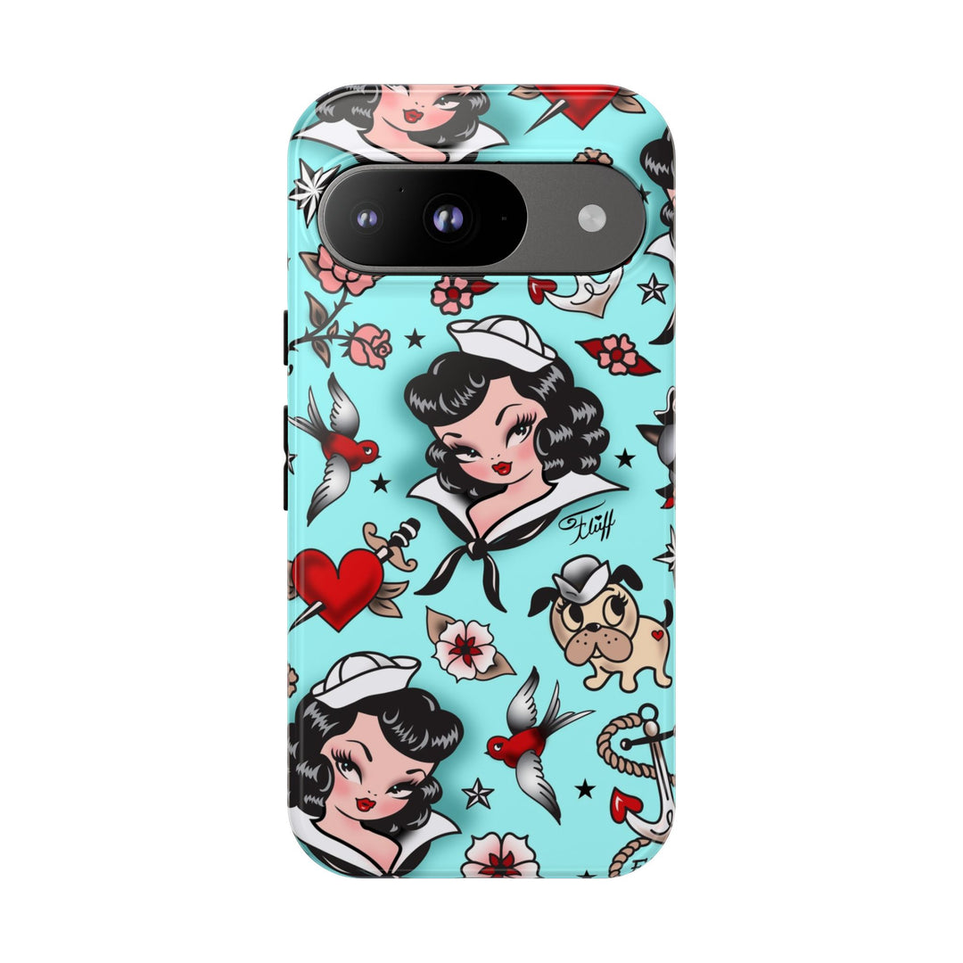 Suzy Sailor Girl on Light Blue • Phone Case