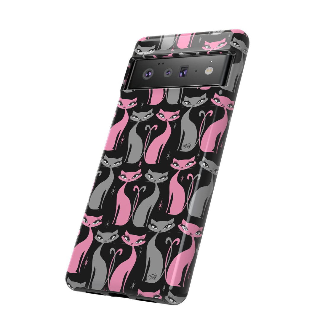 Mod Love Cats on Black • Tough Phone Case