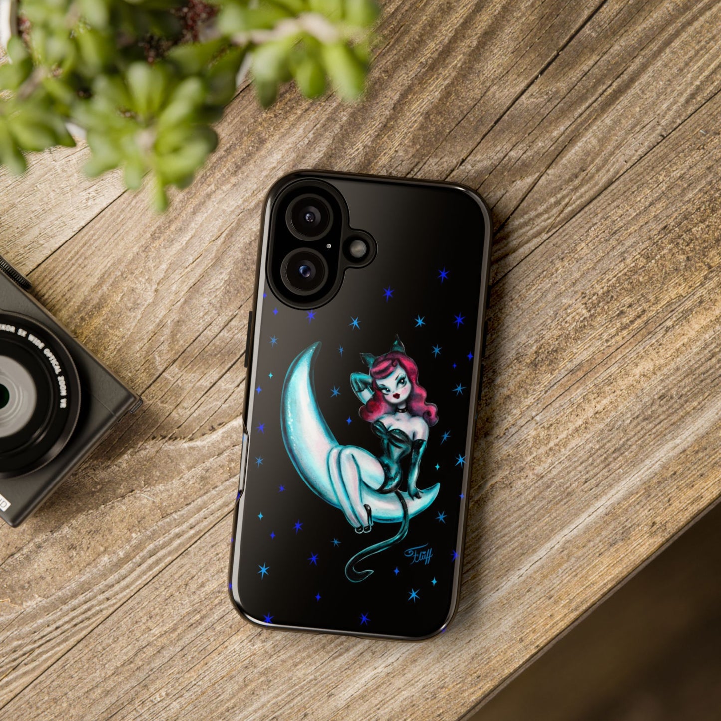 Kitten on the Moon • Tough Phone Case