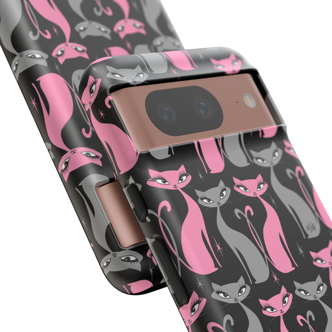 Mod Love Cats on Black • Tough Phone Case