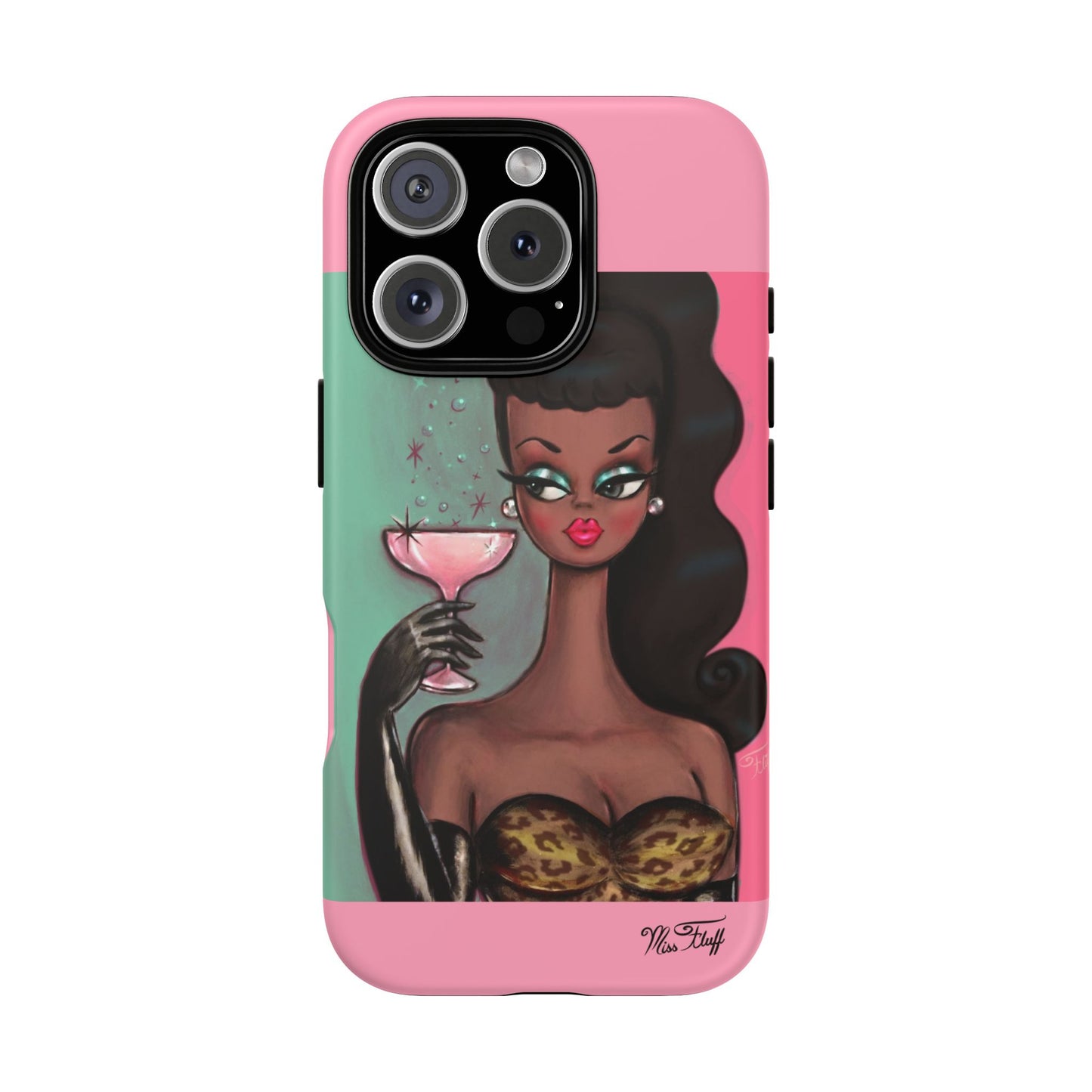 Brunette with Pink Champagne • Tough Phone Case