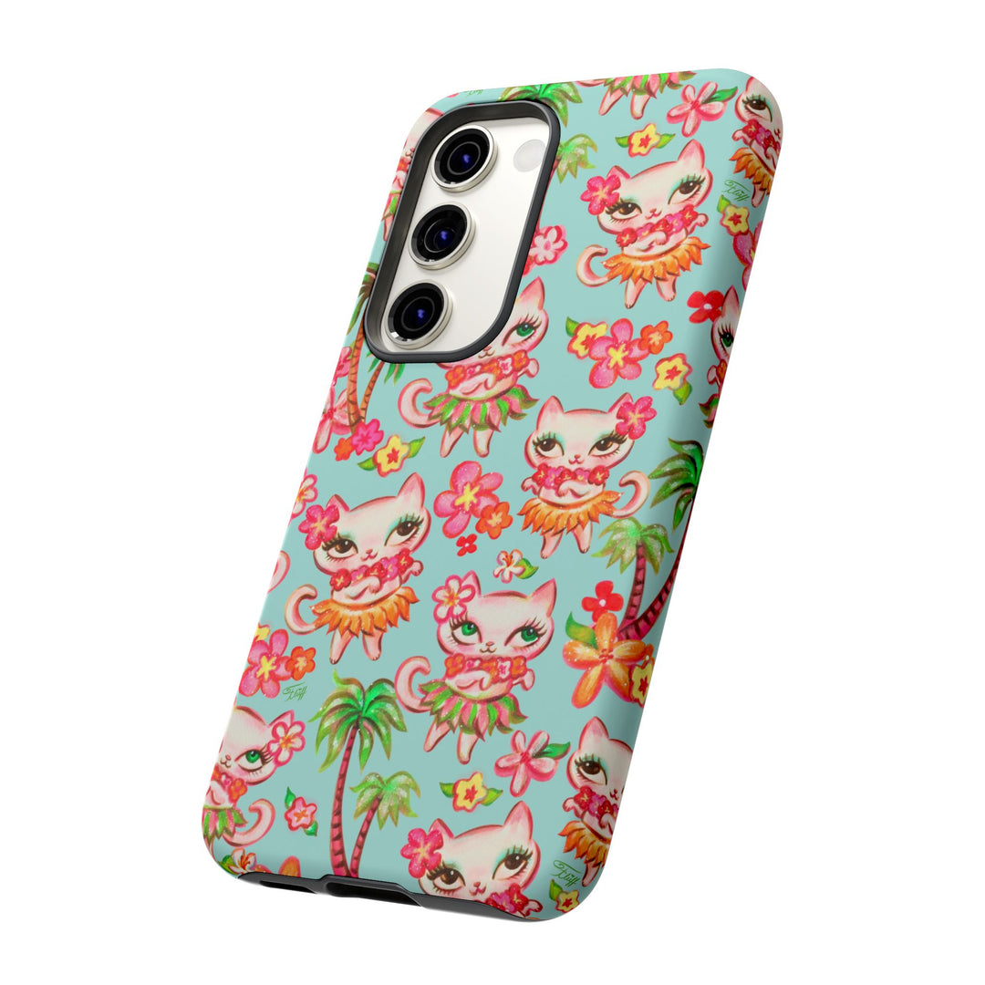 Hula Kitties Aqua • Tough Phone Case