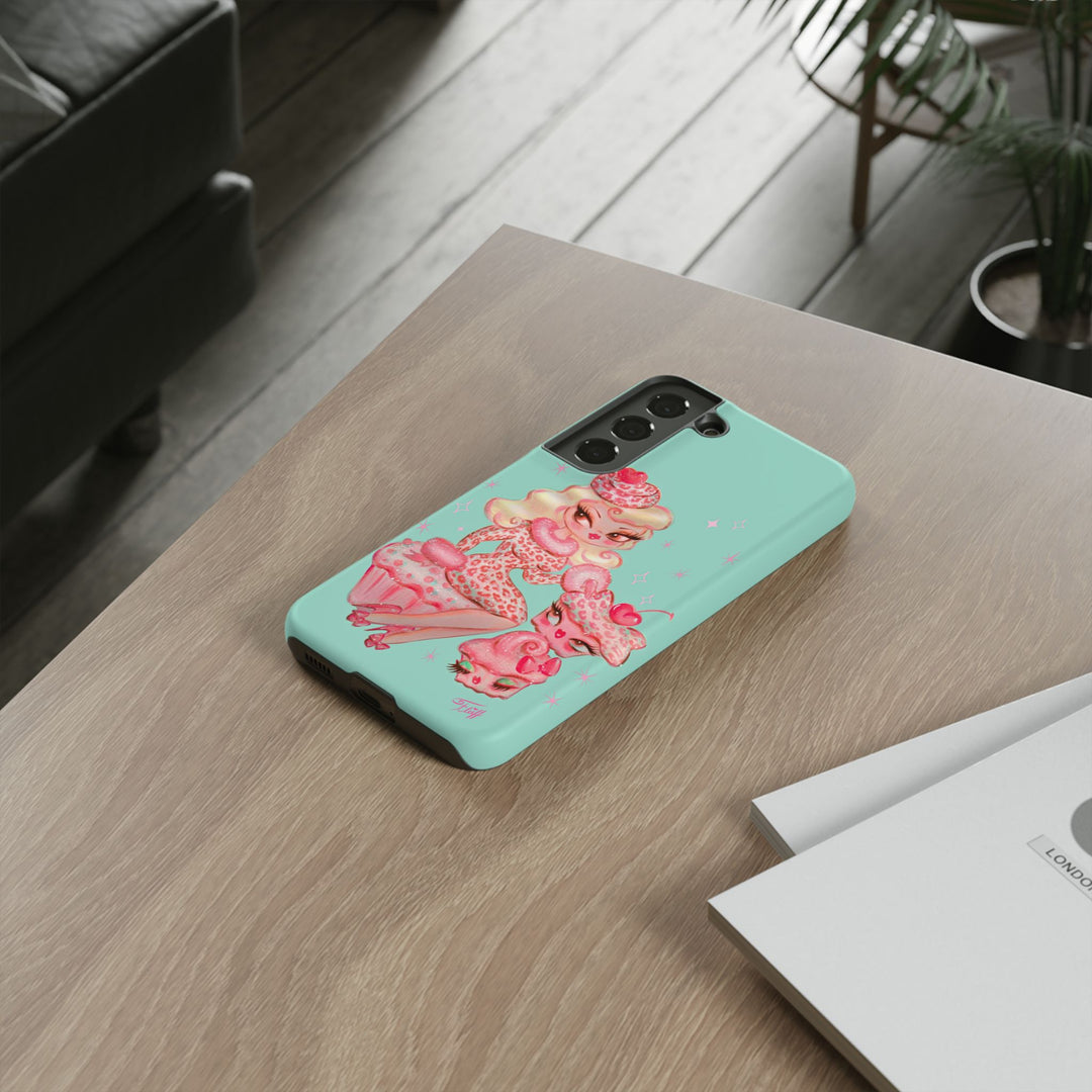 Leopard and Pink Cupcake Girl • Tough Phone Case