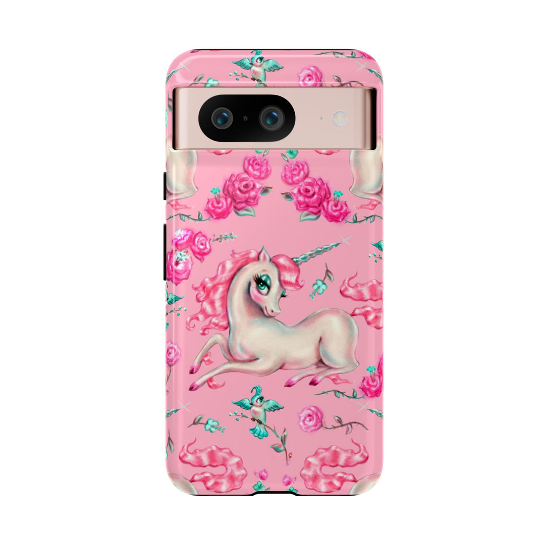 Unicorns and Roses on Pink • Tough Phone Case