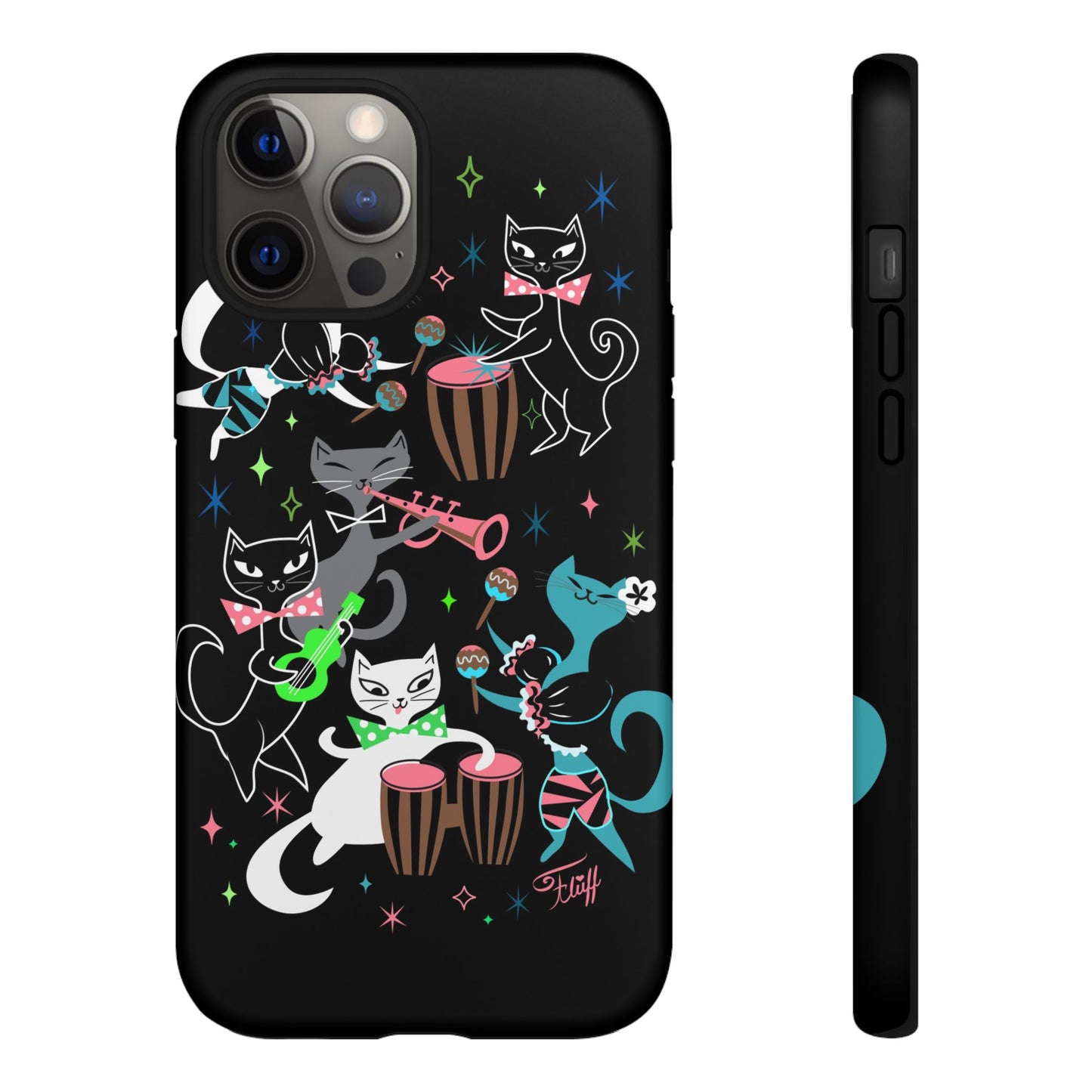 Mambo Kitties Band on Black • Tough Phone Case