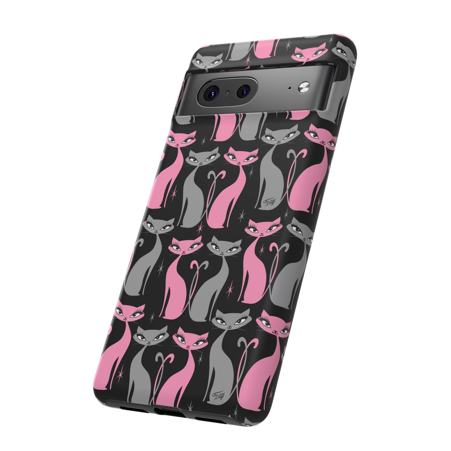 Mod Love Cats on Black • Tough Phone Case