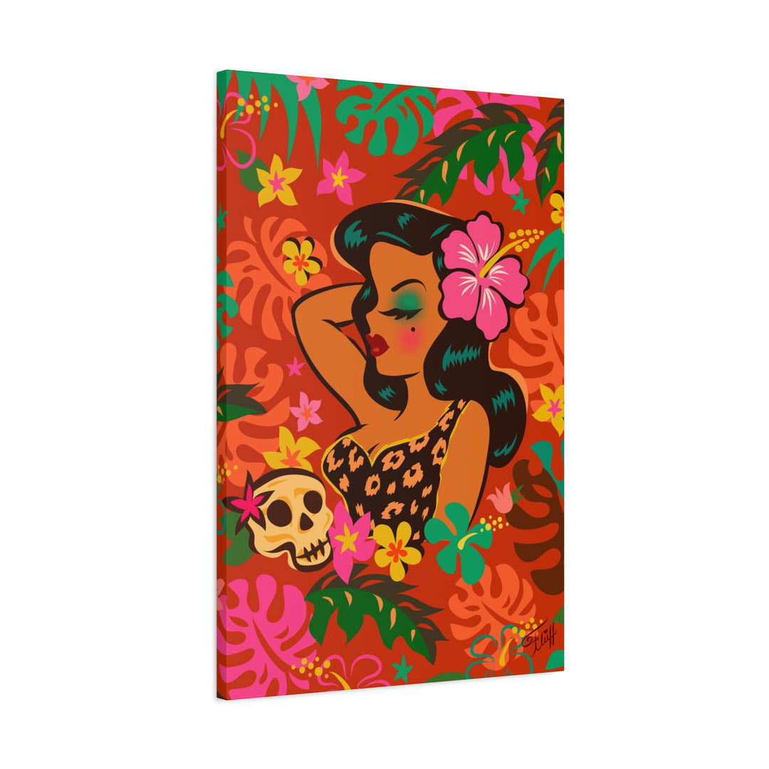 Tiki Temptress - Tropical Doll • Canvas Gallery Wrap