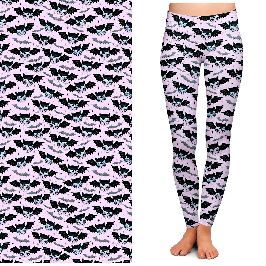 "Battylicious" Leggings by Miss Fluff x Lipstick & Chrome PINK-1