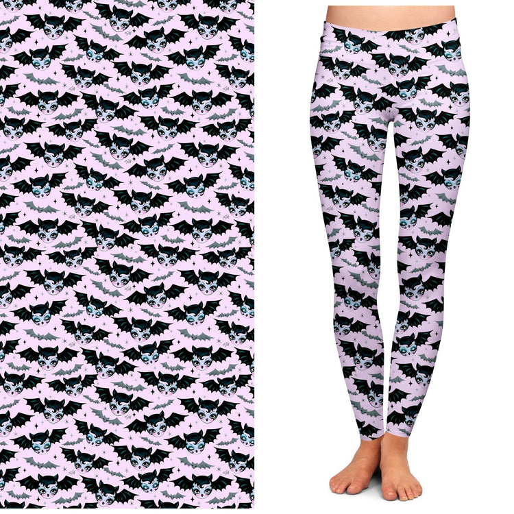 "Battylicious" Leggings by Miss Fluff x Lipstick & Chrome PINK-0