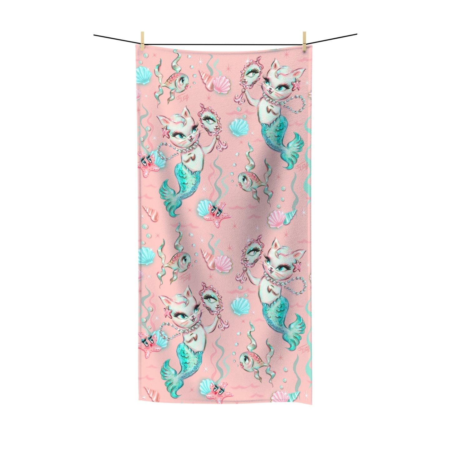 Merkittens with Pearls Blush • Towel