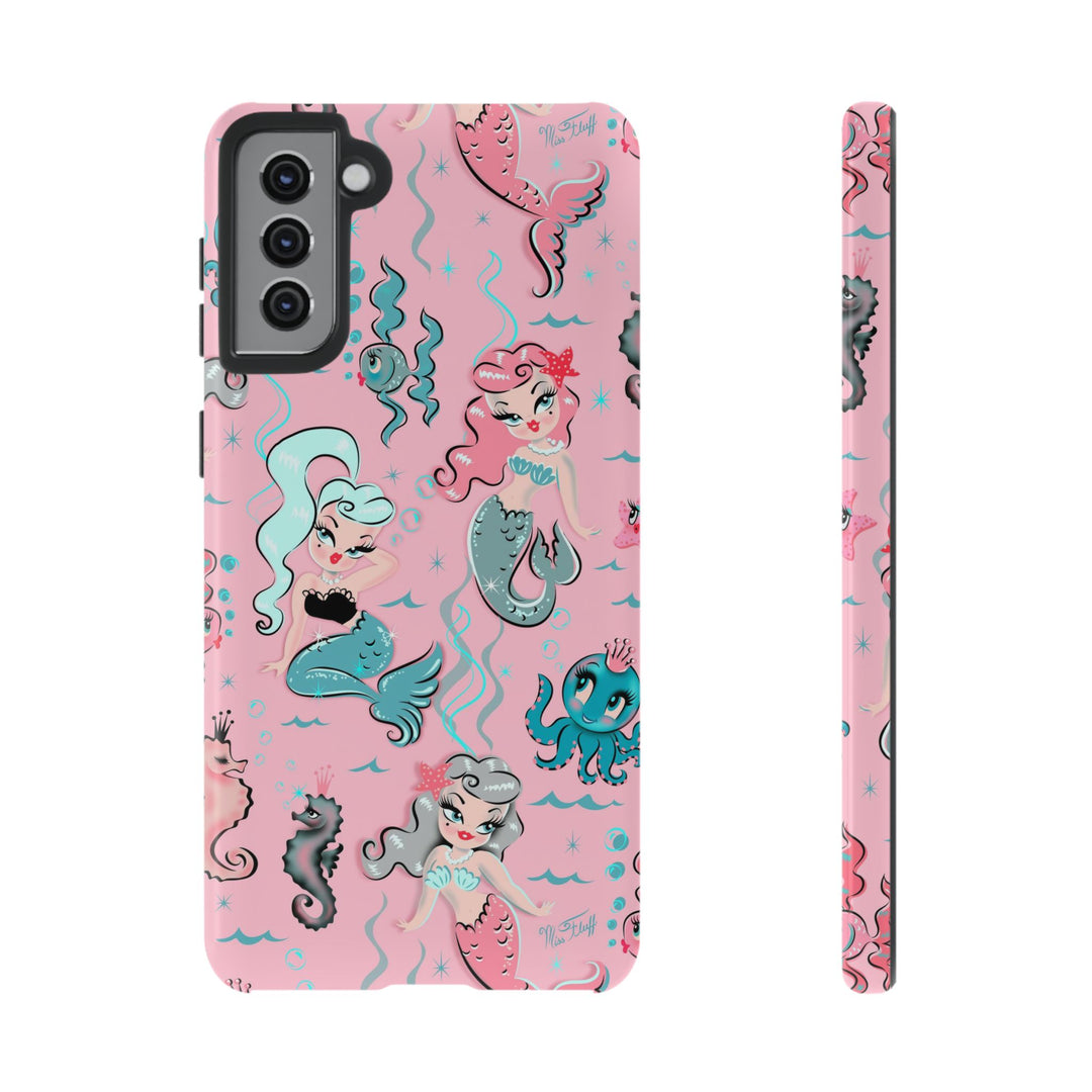 Babydoll Mermaids on Pink • Tough Phone Case