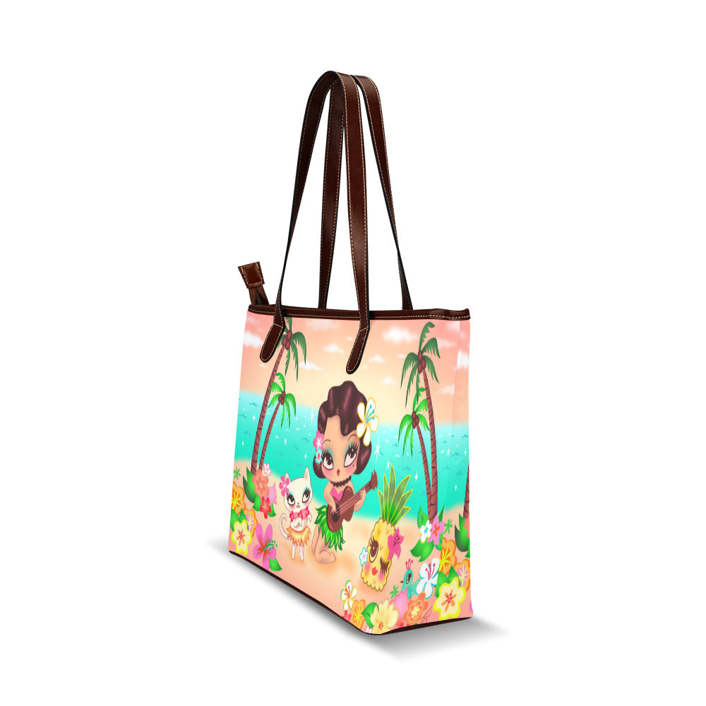 Hula Lulu Beach Scene • Shoulder Purse Tote