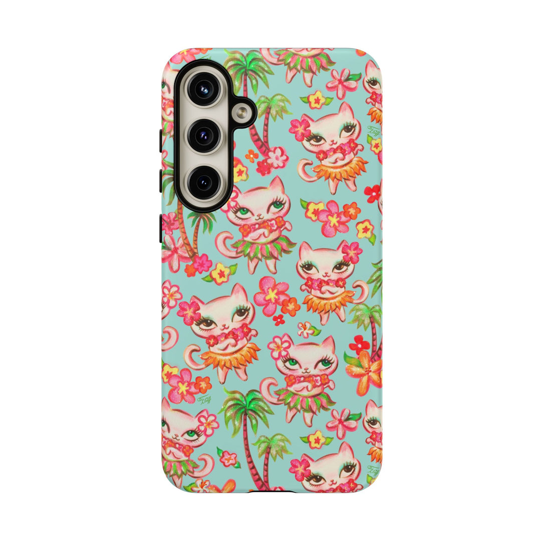 Hula Kitties Aqua • Tough Phone Case