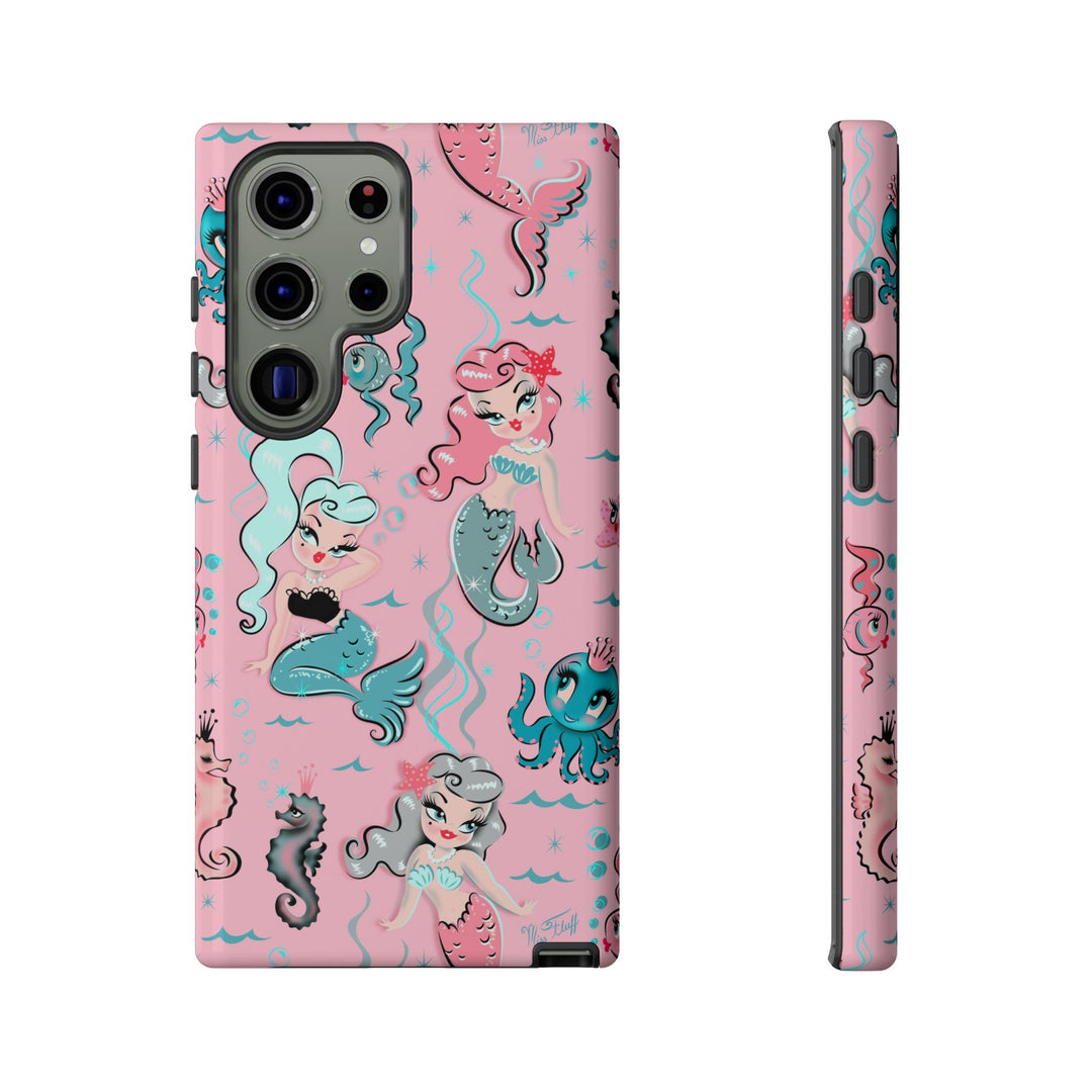 Babydoll Mermaids on Pink • Tough Phone Case