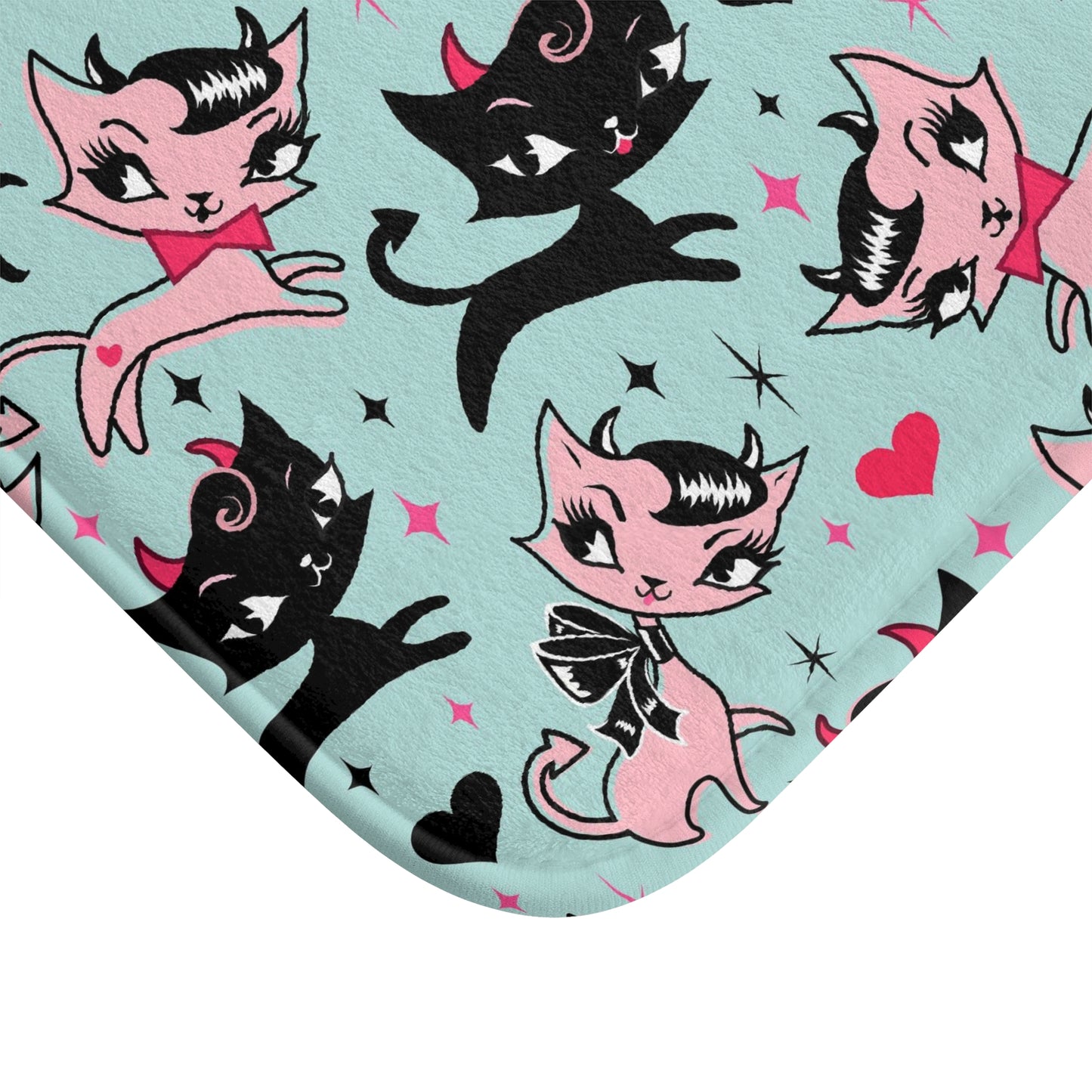 Devil Kitties Mint  • Bath Mat