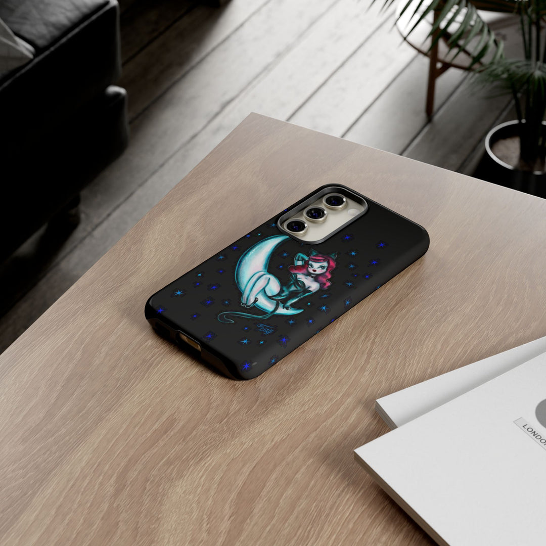 Kitten on the Moon • Tough Phone Case