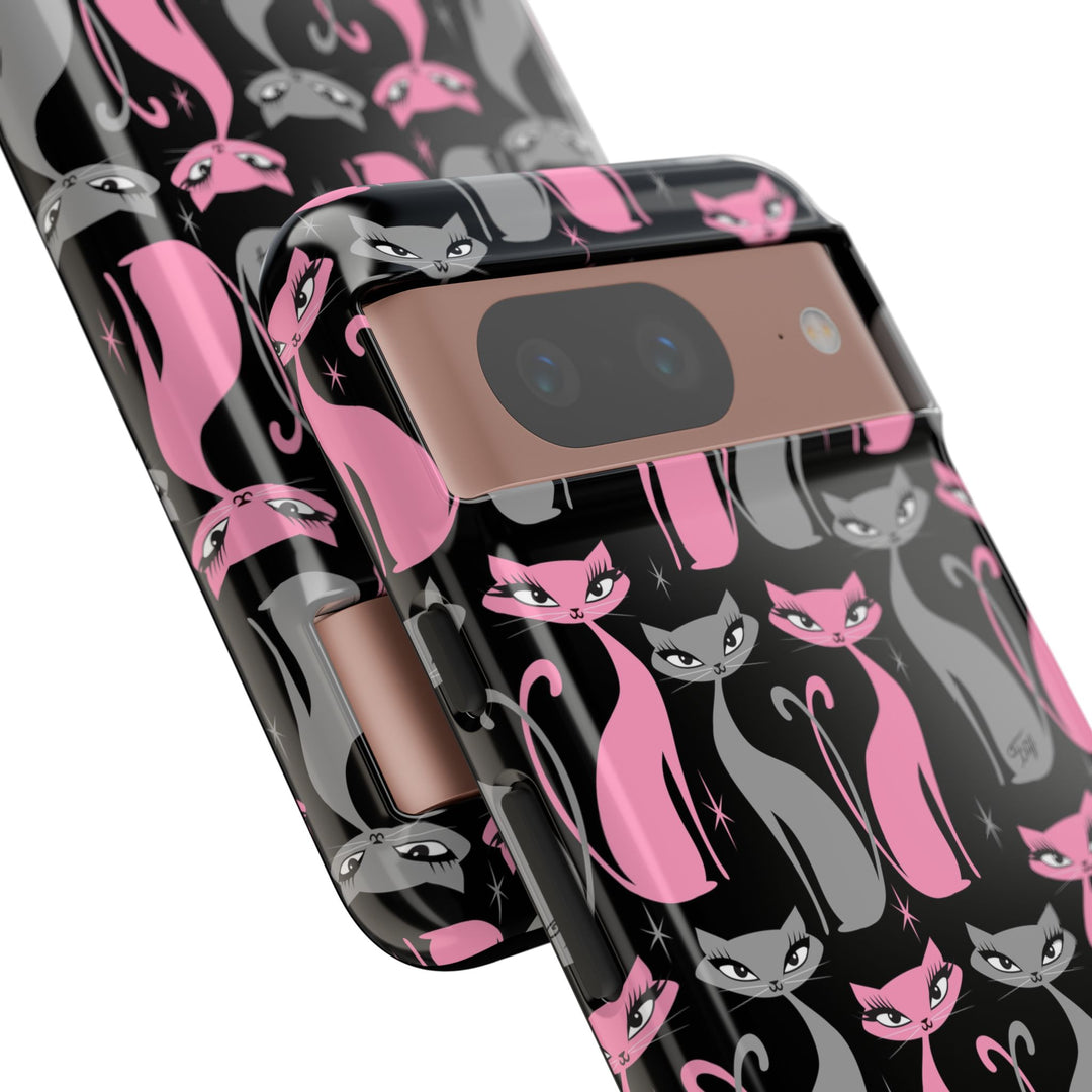 Mod Love Cats on Black • Tough Phone Case