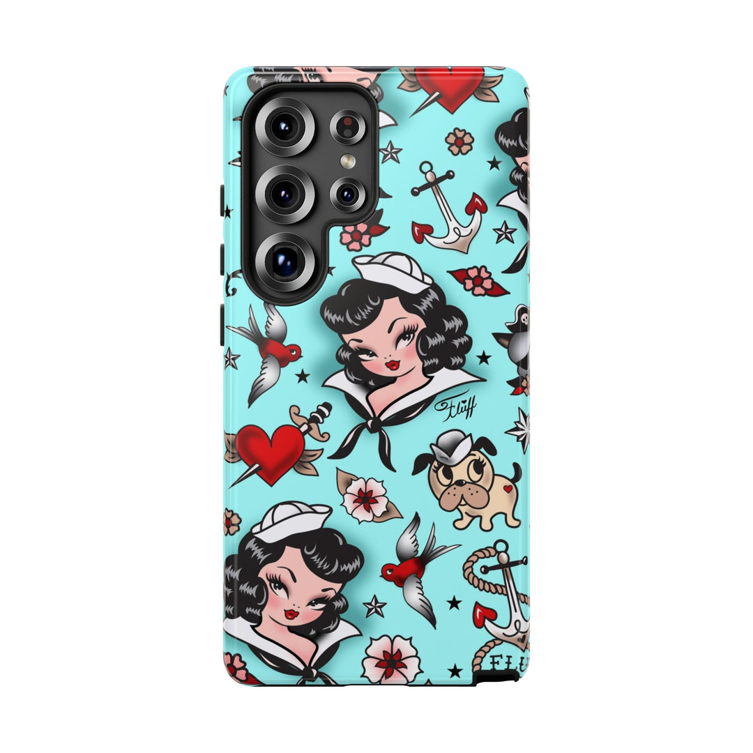 Suzy Sailor Girl on Light Blue • Phone Case