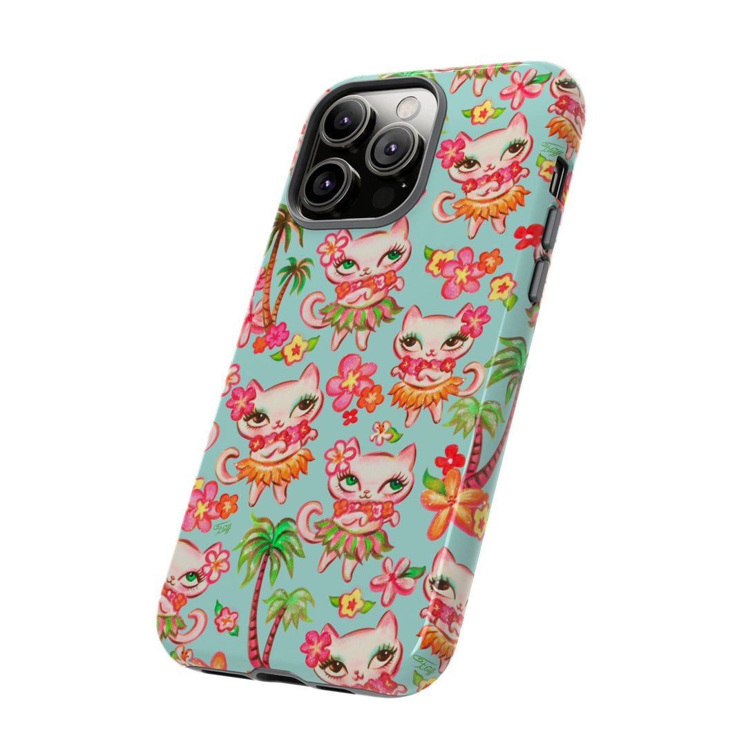 Hula Kitties Aqua • Tough Phone Case