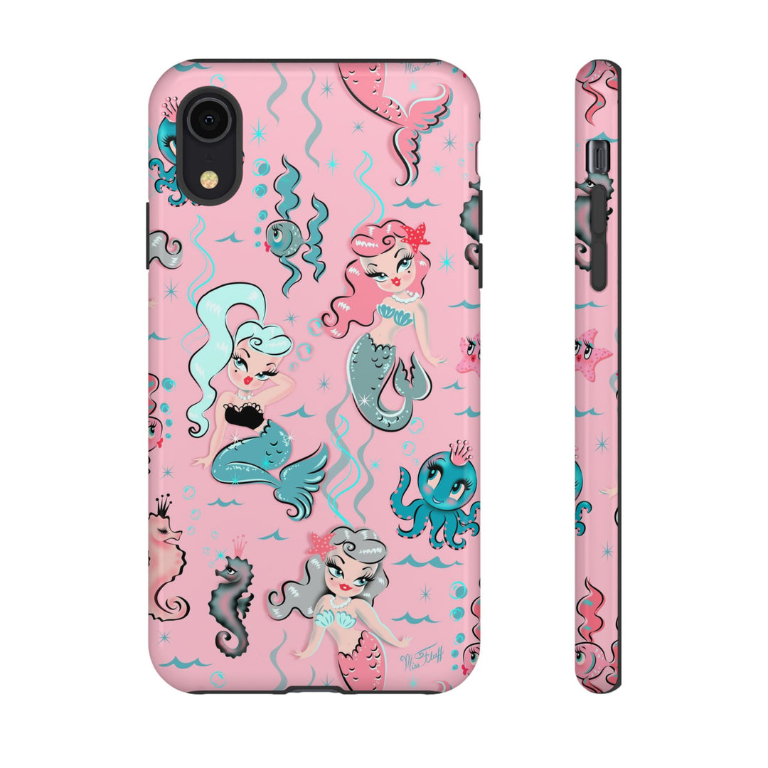 Babydoll Mermaids on Pink • Tough Phone Case