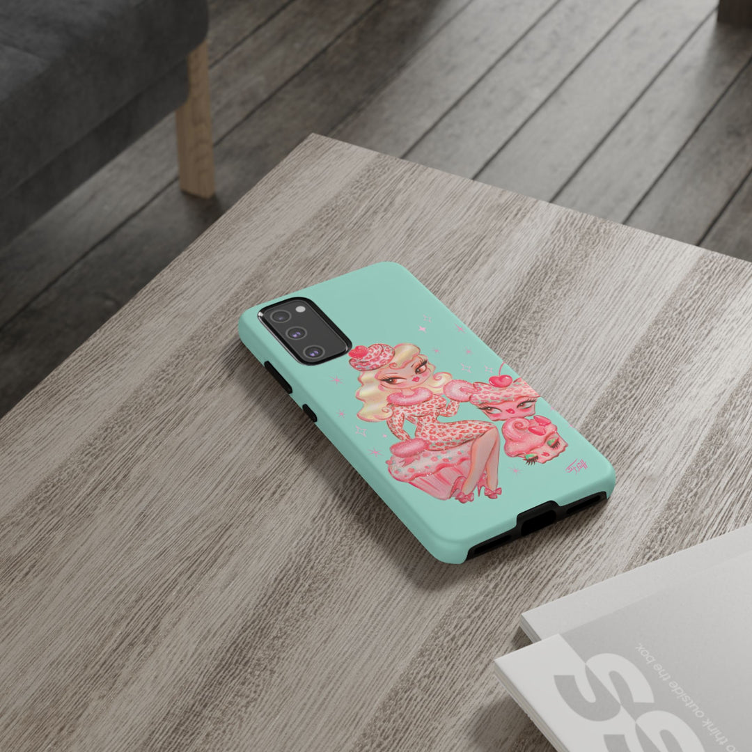 Leopard and Pink Cupcake Girl • Tough Phone Case