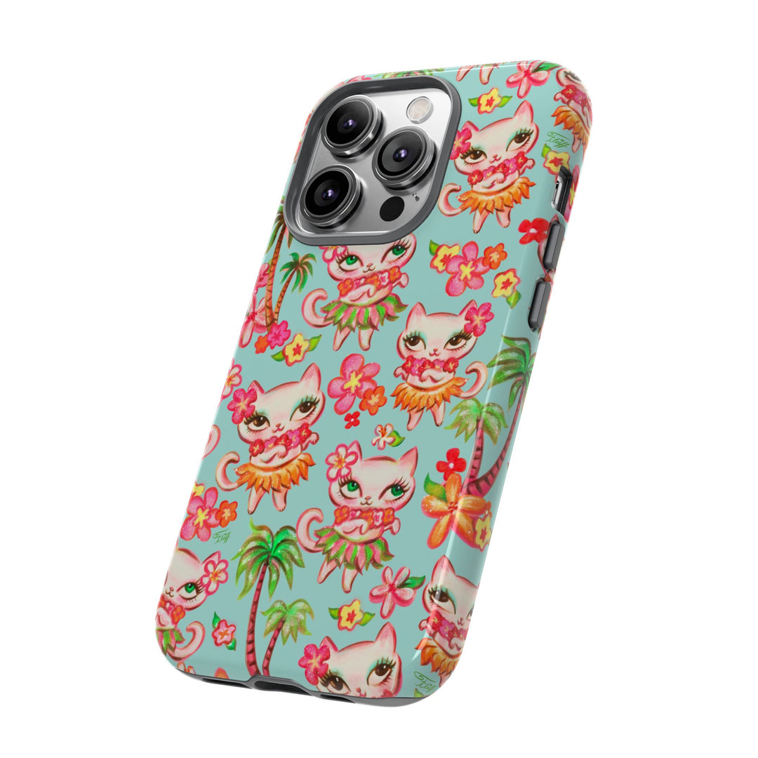 Hula Kitties Aqua • Tough Phone Case