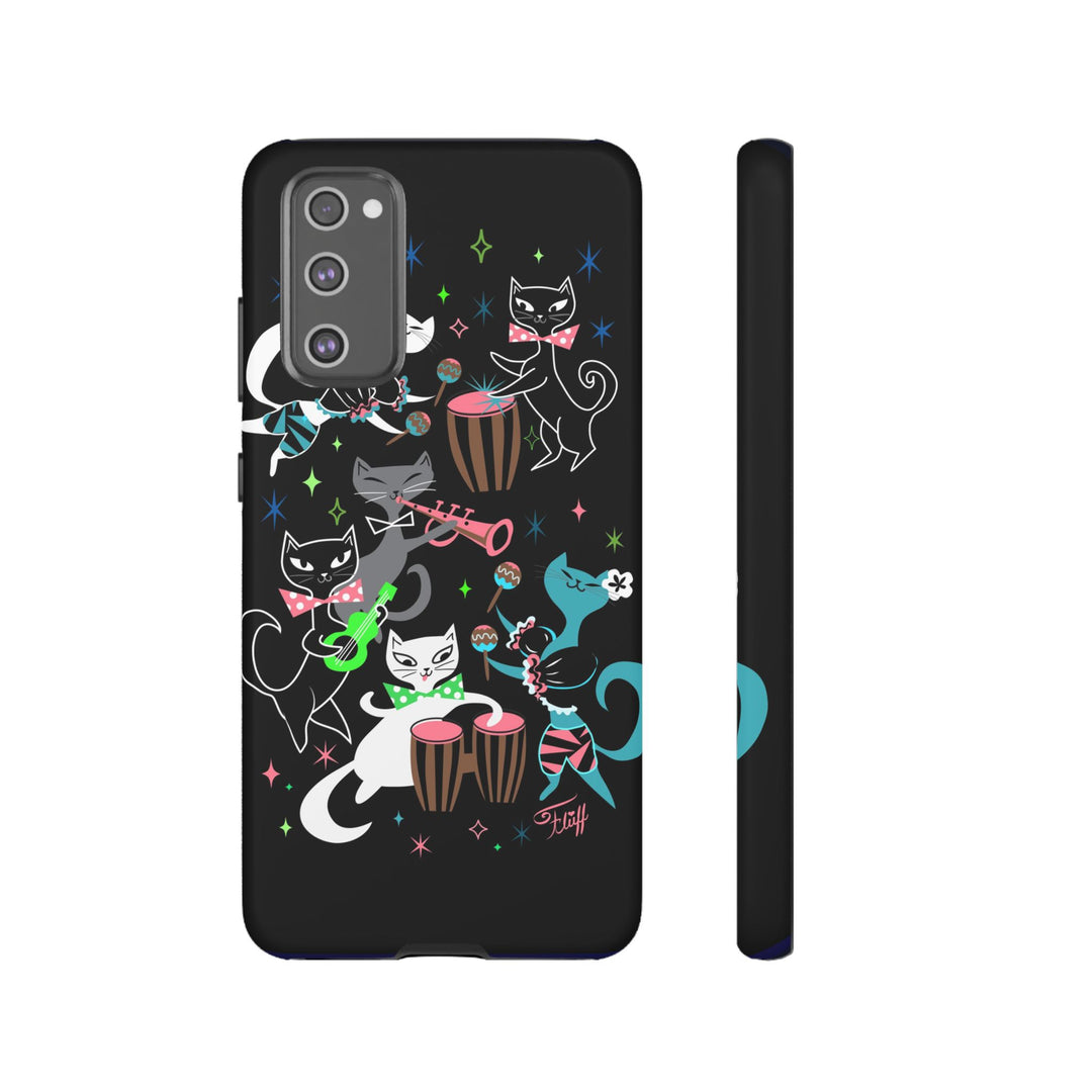 Mambo Kitties Band on Black • Tough Phone Case