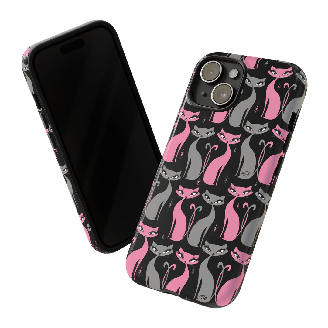 Mod Love Cats on Black • Tough Phone Case