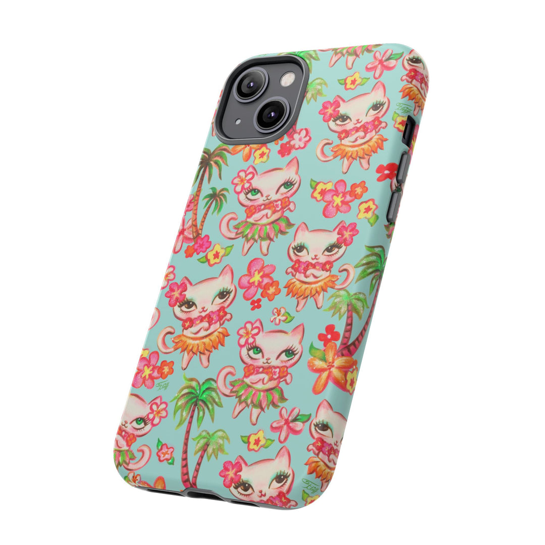 Hula Kitties Aqua • Tough Phone Case