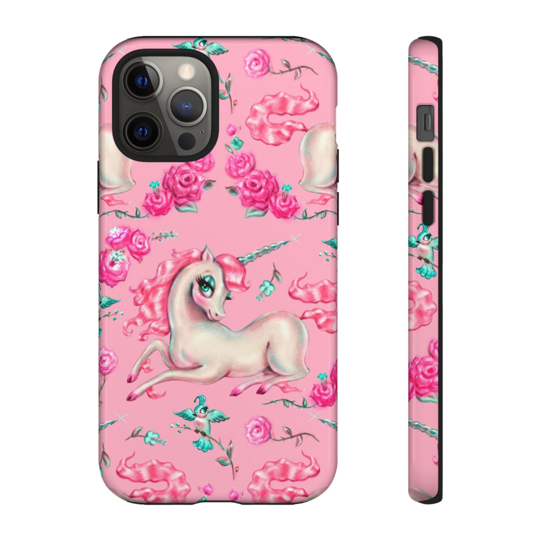 Unicorns and Roses on Pink • Tough Phone Case