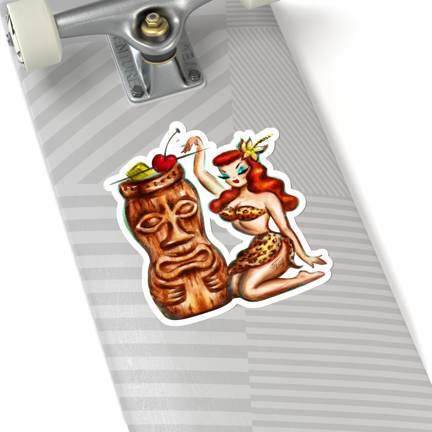 Tiki Mug Girl • Kiss-Cut Sticker