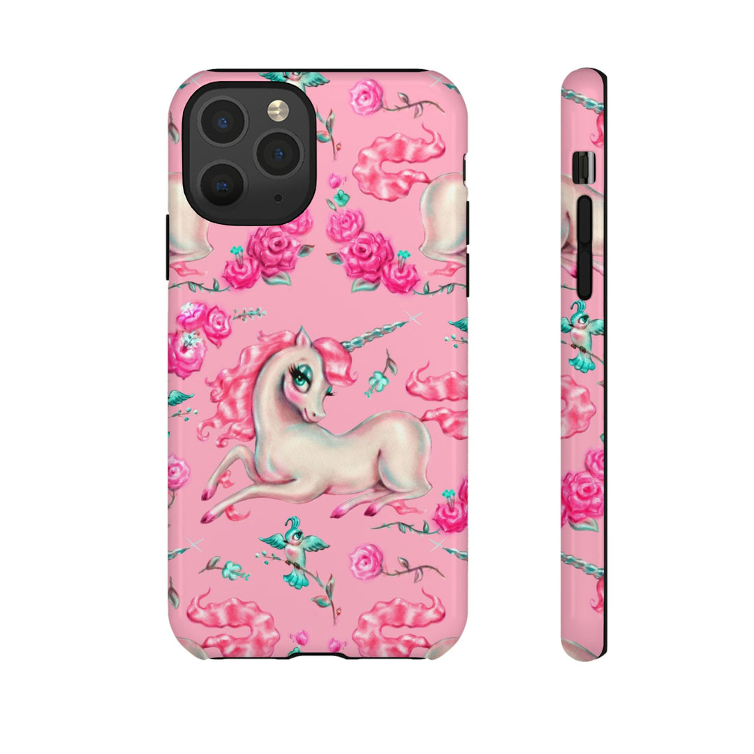 Unicorns and Roses on Pink • Tough Phone Case