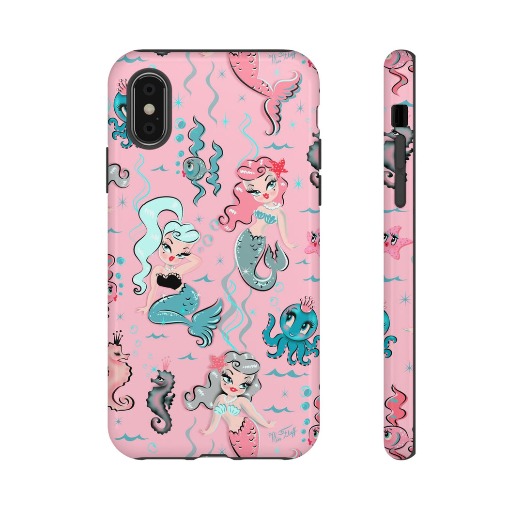 Babydoll Mermaids on Pink • Tough Phone Case