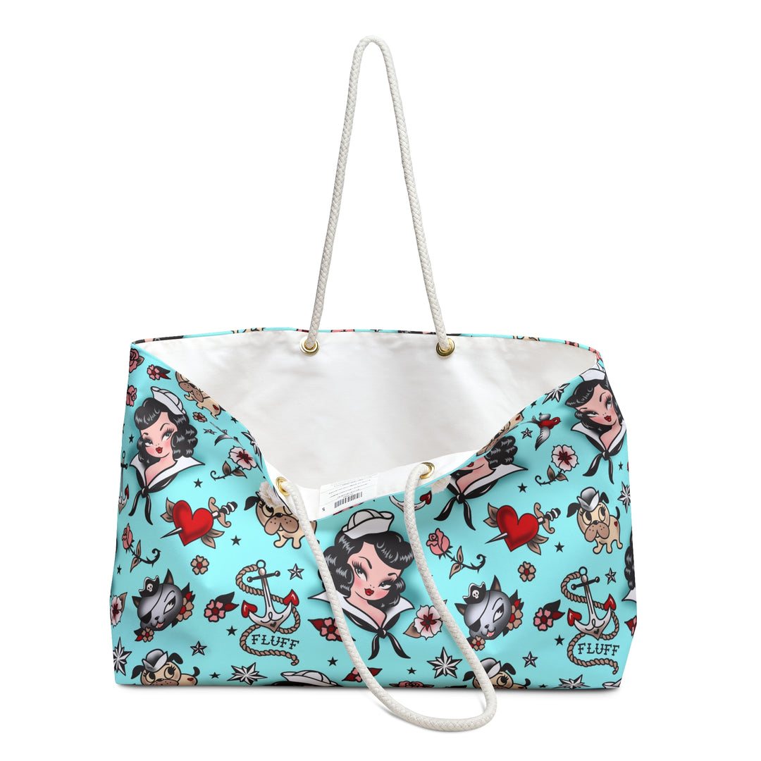 Suzy Sailor Girl on Light Blue • Weekender Bag